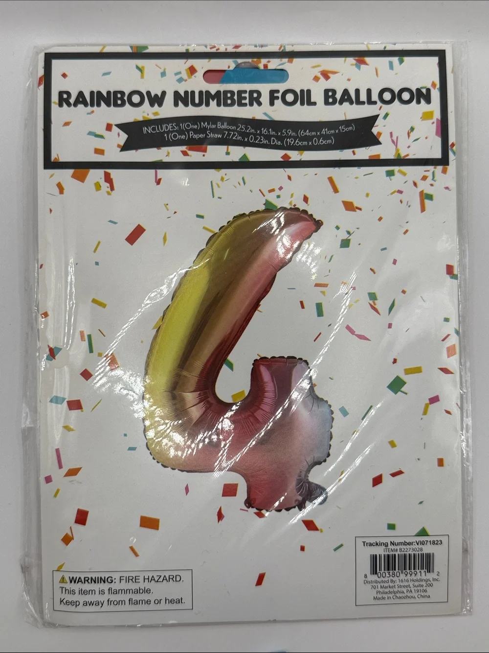 Source Unknown Rainbow Number Foil Balloon - Multicolor Gradient 4